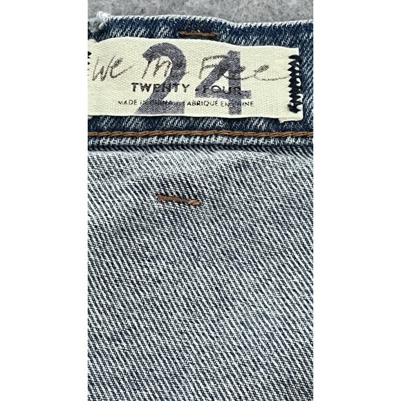 We The Free Twenty Four Cut Off Skirt SZ 24 Button Fly Distressed Raw Hem Boho - Picture 9 of 12